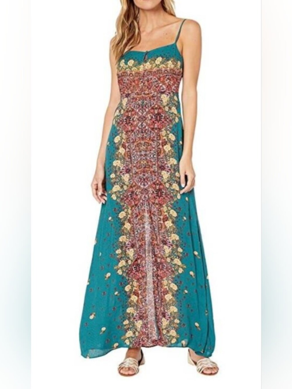 Free People Morning Song Maxi Dress Teal | Xs